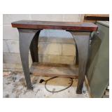 Industrial Table-Cast Legs Wood Top