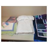 Full Size White Coverlet, Lap Throw Shams Blanket