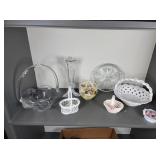 Glass Baskets-Vase, Relish Plate, S, M L