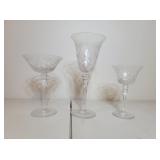 Stemware 12 Water, 9 Champagne, 10 Wine