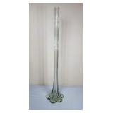 Tall pulled 6 footed clear glass vase 27.5'