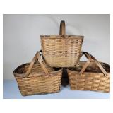 Picnic Style Baskets - 3 nice condition