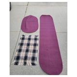Burgundy Runner 25x110 &  Oval 30x48 & Throw Rug