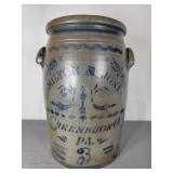 Hamilton & Jones #3 Salt glaze Crock Greensboro PA