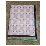 Quilt Pink & Green 88x140 Carolina Lily
