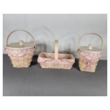 Asst Longaberger Baskets Breast Cancer 