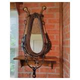 Vint Horse Collar Mirror Brass Hames