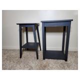 Two Sm Lamp Tables Black 24" H