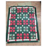 Poinsettia Quilt & Afghan 48 x 58 Christmas Star
