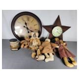 2 Clocks Asst Dolls Boxes Mini Jars - CUTE
