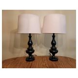 Pr Matching Black Table Lamps ~27" H