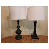 Two Table lamps Non-Matching 28" H