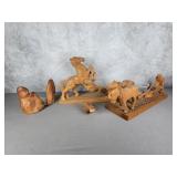 Hand carved horses & Cyprus knee bookends