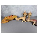 Hand carved squirrel & rabbit