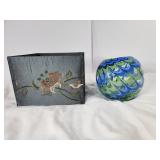 Blue Green Swirl Vase / Box