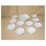 White Porcelain Lotus Flower Bowls