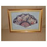 beautiful hand fan of flowers and young women