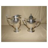 Silver Plated Creamer and Sugar