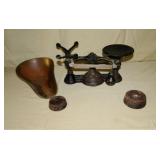 Vintage industrial cast iron scale