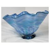 Blue Swirl Swung Bowl/Vase - 12'D x 6' H