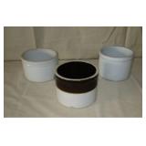 3 Small Glazed Pots