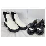 White Patent Leather Bootie/Rocket Dog/Wing Tips