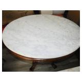 Antique Oval Marble Top Table