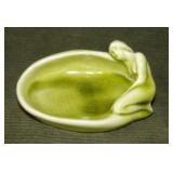 1947 Rookwood figural pin tray 2595 in yellow/gree