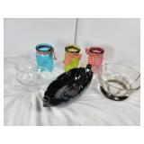 Mason Like Jars Vases & 3 Bowls