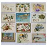 12 Vint New Year's Eve Postcards early 1900's #2