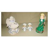 Three angels-Green Dress Sarahs Angel Maria & Blue