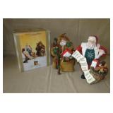 Fabric Mache and Burlap Santas