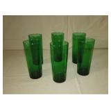 Green Tom Collins Glasses