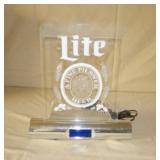 Miller Lite Beer Sign and Clock