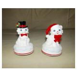 Lefton Christmas Cats Musical Figurines