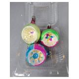 MCM mercury glass indent Christmas ornaments