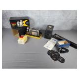 Brownie movie & box camera, tri-pod, Star finder
