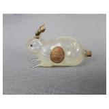 Figural gilded hand blown bunny perfume bottle