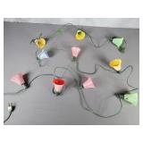 Set of 10 sugared bell Christmas lights