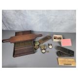 Apothecary pill rolling machine, counter, weights