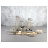 Vintage Pharmacy glass beakers and tubes