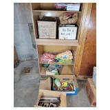 Contents of two cabinets, vintage rafts, crafts