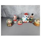 Christmas snowglobes, music boxes, & animated bear