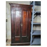 Wooden Chimney Cabinet Paneled Doors & 3 Shelves