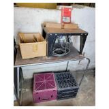 Craftsman router on router table and milk crates