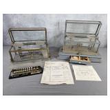 Two Torsion Balance company Scale in glass case