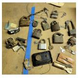 Vintage padlocks with keys