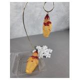West German vintage glass clown ornaments