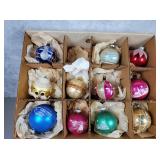 Vintage glass ornaments, stenciled