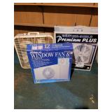 Window fan & 2 box fans